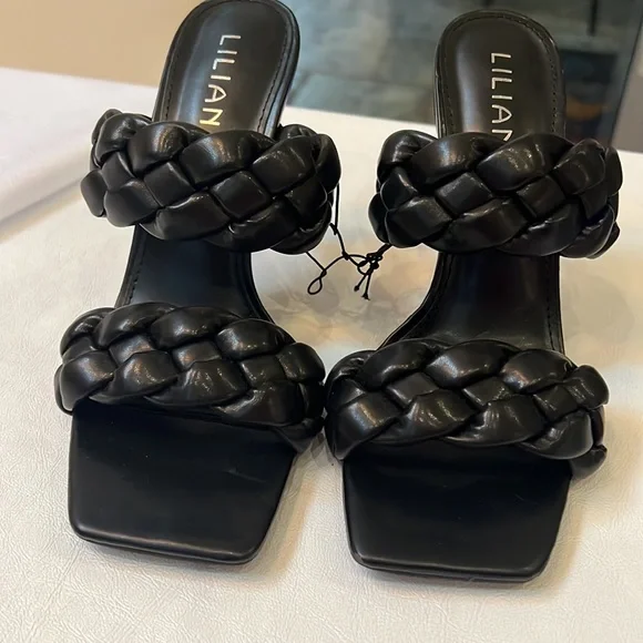 BRAND NEW LILIANA BLACK BRAIDED HEELS! - Picture 8 of 15